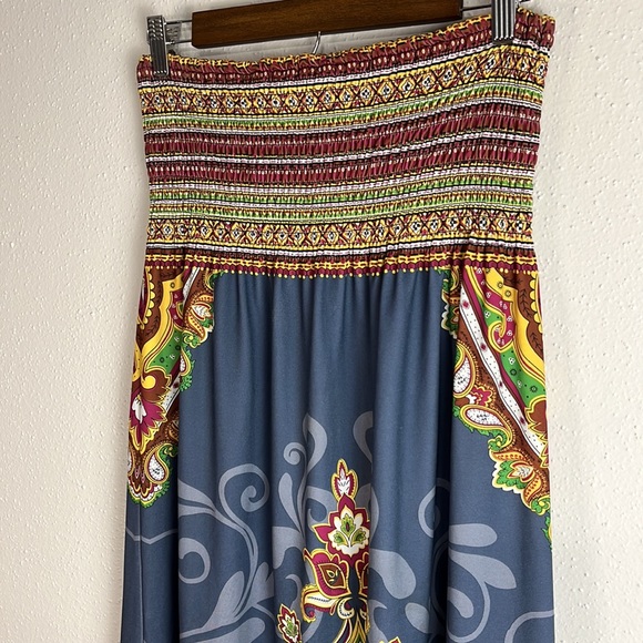 Flying Tomato smocked bandeau maxi dress bohemian indie boho size small - Picture 3 of 6